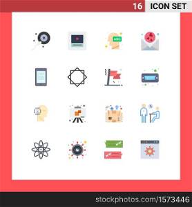 Universal Icon Symbols Group of 16 Modern Flat Colors of data, mobile, human, wedding, love Editable Pack of Creative Vector Design Elements