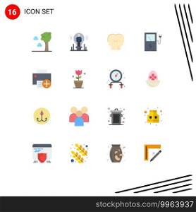 Universal Icon Symbols Group of 16 Modern Flat Colors of devices, add, empathy, station, charge Editable Pack of Creative Vector Design Elements