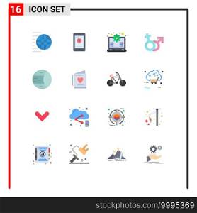 Universal Icon Symbols Group of 16 Modern Flat Colors of female, mars, hospital, venus, support Editable Pack of Creative Vector Design Elements