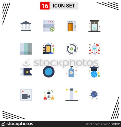 Universal Icon Symbols Group of 16 Modern Flat Colors of lines, grid layout, construction, grid, shower Editable Pack of Creative Vector Design Elements