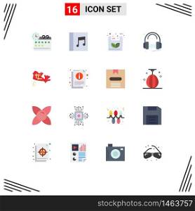Universal Icon Symbols Group of 16 Modern Flat Colors of location, canada, ecommerce, song, service Editable Pack of Creative Vector Design Elements