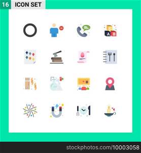 Universal Icon Symbols Group of 16 Modern Flat Colors of page, data, web, school, education Editable Pack of Creative Vector Design Elements
