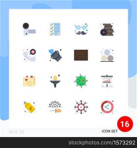 Universal Icon Symbols Group of 16 Modern Flat Colors of play, games, page, brick, costume Editable Pack of Creative Vector Design Elements