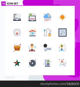 Universal Icon Symbols Group of 16 Modern Flat Colors of research, development, gas, abilities, day Editable Pack of Creative Vector Design Elements
