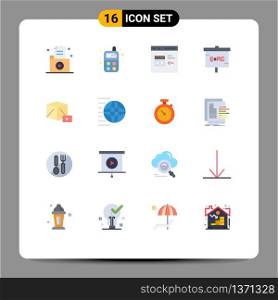 Universal Icon Symbols Group of 16 Modern Flat Colors of research, lab, c, experiment, development Editable Pack of Creative Vector Design Elements