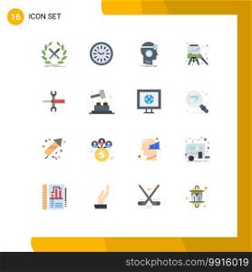 Universal Icon Symbols Group of 16 Modern Flat Colors of settings, arts, vr, art, virtual Editable Pack of Creative Vector Design Elements