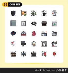 Universal Icon Symbols Group of 25 Modern Filled line Flat Colors of transformation, magic wand, hardware, magic, relaxation Editable Vector Design Elements