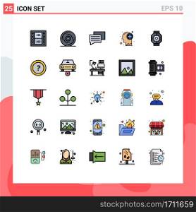 Universal Icon Symbols Group of 25 Modern Filled line Flat Colors of capsule, human, new, medical, brain Editable Vector Design Elements