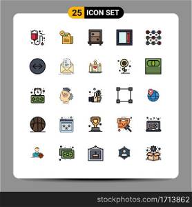 Universal Icon Symbols Group of 25 Modern Filled line Flat Colors of pattern, layout, featured, i frame, mirror Editable Vector Design Elements