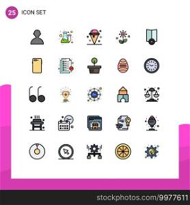 Universal Icon Symbols Group of 25 Modern Filled line Flat Colors of map, rose, cream, plant, sweet Editable Vector Design Elements