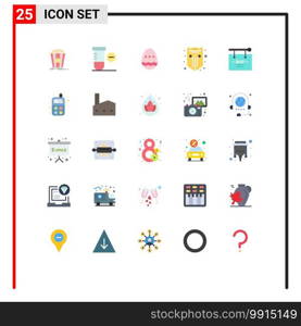 Universal Icon Symbols Group of 25 Modern Flat Colors of birthday, web, easter, shield, network Editable Vector Design Elements