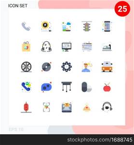 Universal Icon Symbols Group of 25 Modern Flat Colors of checklist, traffic, water, station, light Editable Vector Design Elements