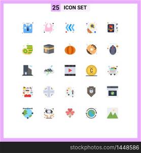 Universal Icon Symbols Group of 25 Modern Flat Colors of coin, music, keyboard, headphone, croissant Editable Vector Design Elements