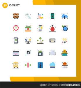 Universal Icon Symbols Group of 25 Modern Flat Colors of easter, data, juice, cloud, mobile Editable Vector Design Elements
