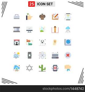 Universal Icon Symbols Group of 25 Modern Flat Colors of fast, hourglass, arts, deadline, document Editable Vector Design Elements