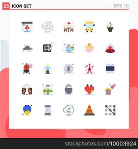 Universal Icon Symbols Group of 25 Modern Flat Colors of finance, business, love, growth, regular Editable Vector Design Elements