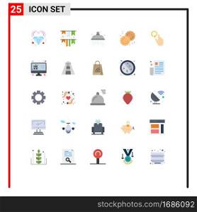 Universal Icon Symbols Group of 25 Modern Flat Colors of finger, cutter, irish day, cookie, baking Editable Vector Design Elements