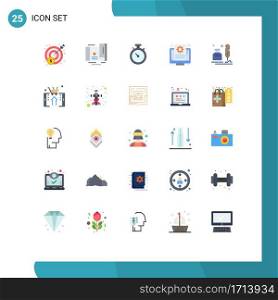 Universal Icon Symbols Group of 25 Modern Flat Colors of fur, ink, map, screen, file Editable Vector Design Elements