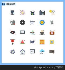 Universal Icon Symbols Group of 25 Modern Flat Colors of happy, conversation, encryption, contact us, communication Editable Vector Design Elements