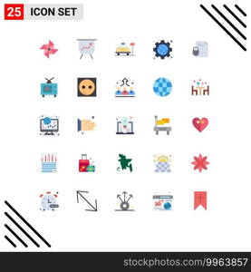 Universal Icon Symbols Group of 25 Modern Flat Colors of internet, lock, service, document, globe Editable Vector Design Elements