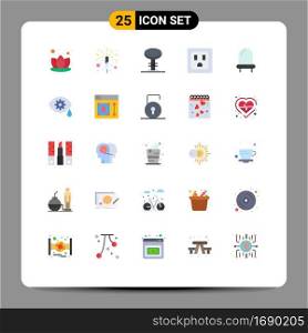 Universal Icon Symbols Group of 25 Modern Flat Colors of laser, correction, interior, light, diode Editable Vector Design Elements
