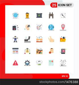 Universal Icon Symbols Group of 25 Modern Flat Colors of magic, fortress, black coffee, castle tower, castle Editable Vector Design Elements