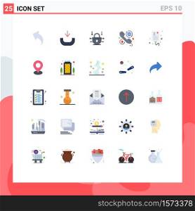 Universal Icon Symbols Group of 25 Modern Flat Colors of medical, infusion, network security, drip, hours Editable Vector Design Elements