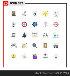 Universal Icon Symbols Group of 25 Modern Flat Colors of monitor, double, king, up, arrow Editable Vector Design Elements