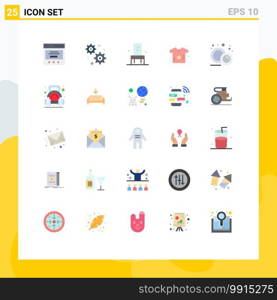 Universal Icon Symbols Group of 25 Modern Flat Colors of plate, food, interior, crockery, flower Editable Vector Design Elements