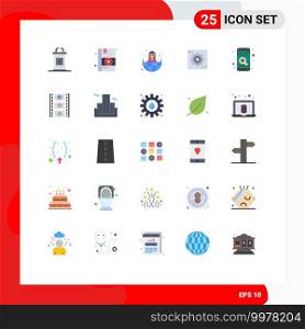 Universal Icon Symbols Group of 25 Modern Flat Colors of search, mobile, offshore, app, setting Editable Vector Design Elements