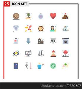 Universal Icon Symbols Group of 25 Modern Flat Colors of skin, love, growth, heart, gps Editable Vector Design Elements