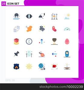Universal Icon Symbols Group of 25 Modern Flat Colors of sun, music, bathroom, equipment, shower Editable Vector Design Elements