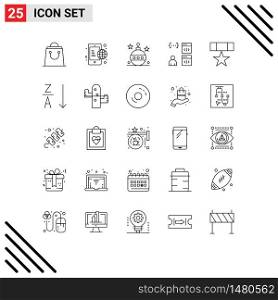 Universal Icon Symbols Group of 25 Modern Lines of award, develop, easter, coding, app Editable Vector Design Elements
