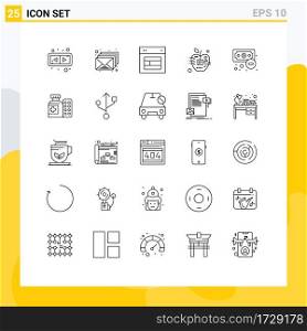 Universal Icon Symbols Group of 25 Modern Lines of business, digital, layout, biology, apple Editable Vector Design Elements