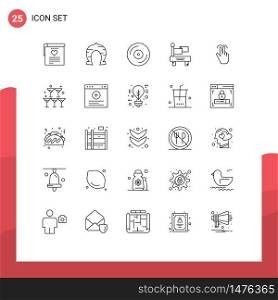 Universal Icon Symbols Group of 25 Modern Lines of mobile, gestures, patricks, transportation, flag Editable Vector Design Elements