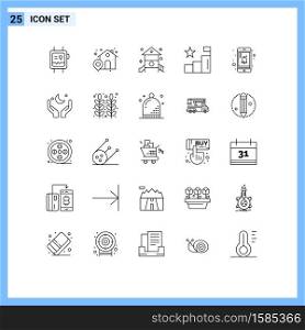 Universal Icon Symbols Group of 25 Modern Lines of notification, positions, kids, graph, analysis Editable Vector Design Elements