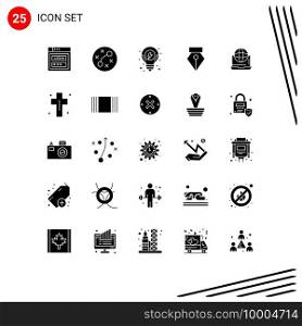 Universal Icon Symbols Group of 25 Modern Solid Glyphs of communication, internet, idea, photo, editor Editable Vector Design Elements