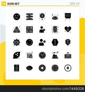 Universal Icon Symbols Group of 25 Modern Solid Glyphs of keynote, finance, laboratory, powder, holi Editable Vector Design Elements