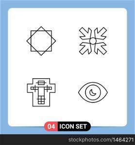 Universal Icon Symbols Group of 4 Modern Filledline Flat Colors of alert, decapitate, warning, minimize, penalty Editable Vector Design Elements