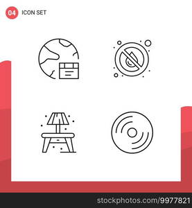 Universal Icon Symbols Group of 4 Modern Filledline Flat Colors of app, weather, global, no, living Editable Vector Design Elements