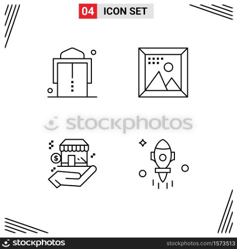 Universal Icon Symbols Group of 4 Modern Filledline Flat Colors of belt, safe, coding, picture, dollar Editable Vector Design Elements