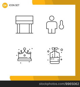 Universal Icon Symbols Group of 4 Modern Filledline Flat Colors of desk, fashion, avatar, human, cap Editable Vector Design Elements