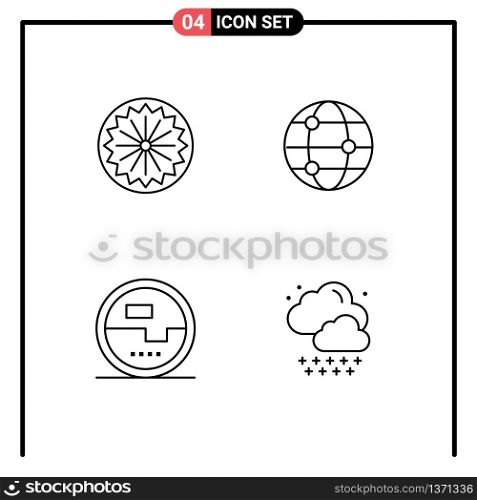 Universal Icon Symbols Group of 4 Modern Filledline Flat Colors of indian, energy, day, world, power Editable Vector Design Elements