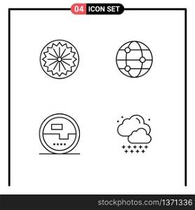 Universal Icon Symbols Group of 4 Modern Filledline Flat Colors of indian, energy, day, world, power Editable Vector Design Elements