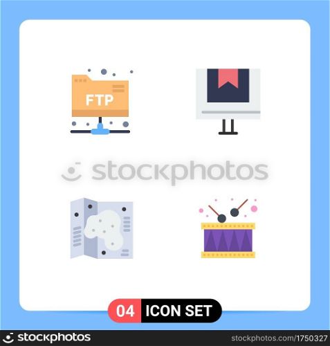 Universal Icon Symbols Group of 4 Modern Flat Icons of account, location, box, e, garden Editable Vector Design Elements