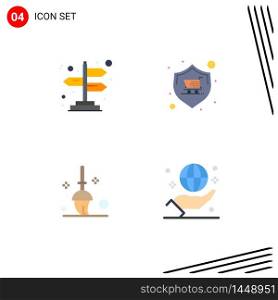Universal Icon Symbols Group of 4 Modern Flat Icons of arrows, cleaning, buy, store, business Editable Vector Design Elements