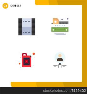Universal Icon Symbols Group of 4 Modern Flat Icons of basic, canister, ui, measuring, oil Editable Vector Design Elements