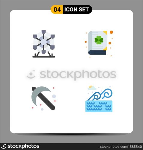 Universal Icon Symbols Group of 4 Modern Flat Icons of ferris, gardening, canada, day, tool Editable Vector Design Elements