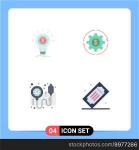 Universal Icon Symbols Group of 4 Modern Flat Icons of finance, making, money, capital, profit Editable Vector Design Elements