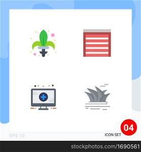 Universal Icon Symbols Group of 4 Modern Flat Icons of game, medical, sword, city, sign Editable Vector Design Elements